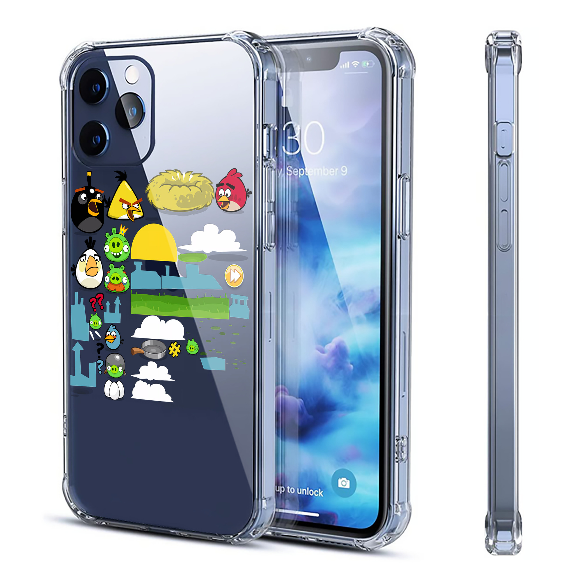 （画像用） Angry Birds アングリーバード 【iPhone 12シリーズ対応】透明スマホケース（クリアソフトケース）